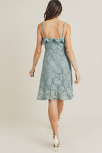 Load image into Gallery viewer, All Over Lace Frill Neckline Dress and Flare Hem