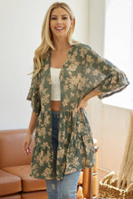 Load image into Gallery viewer, Drawn to You Floral Log Ruffled Cardigan