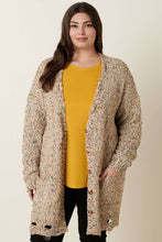 Load image into Gallery viewer, MULTI COLOR POPCORN DISTRESSED CARDIGAN - Curvy Girl