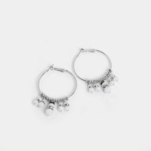 Load image into Gallery viewer, Beaded Snowman Hoop - Silver