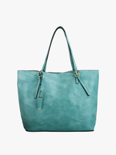 Load image into Gallery viewer, Iris Monogrammable 2-in-1 Tote Bag: Teal