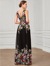 Load image into Gallery viewer, Elegant Maxi Long Evening Dress With Double V-Neck