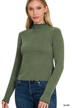 Load image into Gallery viewer, Lettuce Edge Mock Neck Top