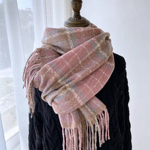 Load image into Gallery viewer, Plaid Tassel Scarf