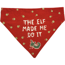 Load image into Gallery viewer, Elf Made Me/You Bake Large Collar Bandana