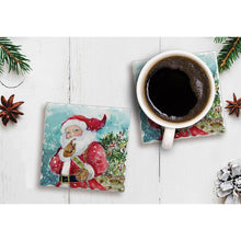 Load image into Gallery viewer, &quot;Quiet Santa&quot; Single Absorbent Stone T Coaster
