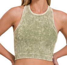 Load image into Gallery viewer, The Cropped Rose Ribbed Tank