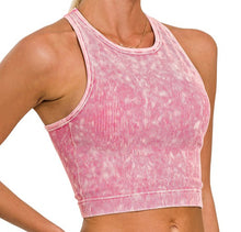 Load image into Gallery viewer, The Cropped Rose Ribbed Tank