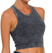 Load image into Gallery viewer, The Cropped Rose Ribbed Tank