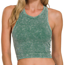 Load image into Gallery viewer, The Cropped Rose Ribbed Tank
