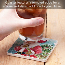Load image into Gallery viewer, &quot;Quiet Santa&quot; Single Absorbent Stone T Coaster