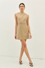 Load image into Gallery viewer, Chalk Stripe Fitted Mini Dress with Belt