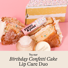 Load image into Gallery viewer, Poppy &amp; Pout - Lip Balm, Birthday Confetti Cake, Pink
