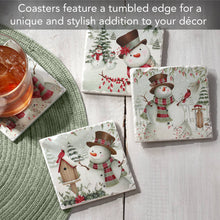 Load image into Gallery viewer, Snowmen Assorted Coaster 4 Pack