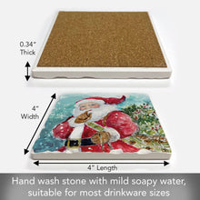 Load image into Gallery viewer, &quot;Quiet Santa&quot; Single Absorbent Stone T Coaster