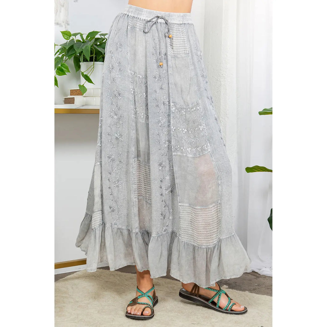 Gypsy Textured Tiered Skirt