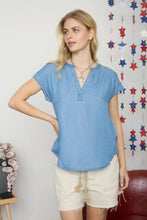 Load image into Gallery viewer, Comfy And Cozy Chambray Top