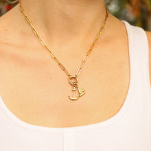 Load image into Gallery viewer, Paperclip Charm Keeper Necklace: Gold / 18"+2"