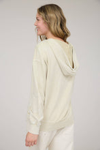 Load image into Gallery viewer, WASHED HOODED HENLEY KNIT TOP: OATMEAL