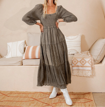 Load image into Gallery viewer, Rustic Bohemian Smocked  Maxi Dress