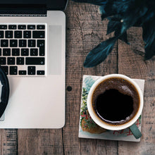 Load image into Gallery viewer, &quot;Santa &amp; Snowman&quot; Absorbent Stone Coaster