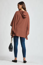 Load image into Gallery viewer, Ribbed Knit Poncho Top: PUMPKIN SPICE