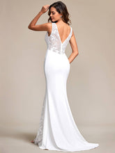 Load image into Gallery viewer, Ever-Pretty - Spaghetti Straps Appliques Fishtail Wedding Dress: White / 10