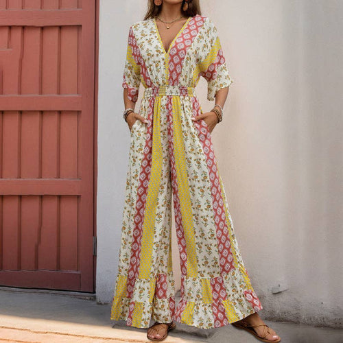 Bohemian Print Vintage Jumpsuit