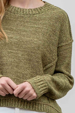 Load image into Gallery viewer, EXPOSED SEAM DROP SHOULDER PULLOVER SWEATER
