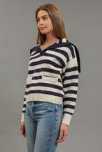 Load image into Gallery viewer, STRIPE SAILOR COLLAR KNIT SWEATER