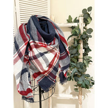 Load image into Gallery viewer, Multi Tone Plaid Oversized Blanket Scarf