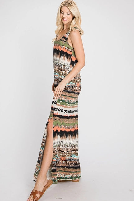 Tribal Print Maxi Dress - Curvy Girl