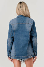 Load image into Gallery viewer, LONG DENIM JACKET: Medium Wash
