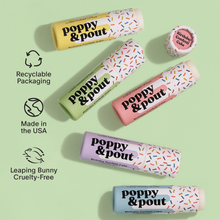 Load image into Gallery viewer, Poppy &amp; Pout - Lip Balm, Birthday Confetti Cake, Pink