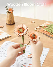 Load image into Gallery viewer, 3D Wooden Flower Puzzle: Orange Gerbera Daisy