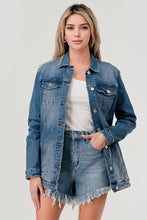 Load image into Gallery viewer, LONG DENIM JACKET: Medium Wash
