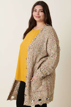 Load image into Gallery viewer, MULTI COLOR POPCORN DISTRESSED CARDIGAN - Curvy Girl