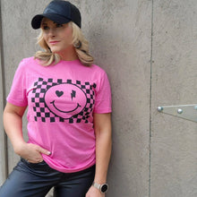 Load image into Gallery viewer, SMILEY FACE CHECKER RETRO GRAPHIC TEE