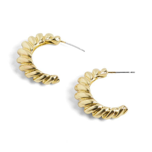 Gold Ripple Earrings: Gold