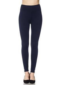Solid Brushed Ankle Leggings with 3 inch waistband