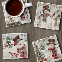 Load image into Gallery viewer, Snowmen Assorted Coaster 4 Pack