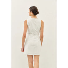 Load image into Gallery viewer, Chalk Stripe Fitted Mini Dress with Belt