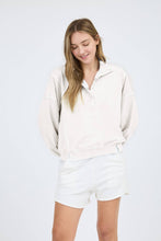 Load image into Gallery viewer, WASHED HALF SNAP BUTTON LONG SLEEVE KNIT TOP: IVORY
