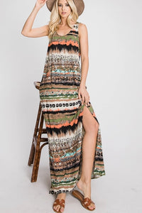 Tribal Print Maxi Dress - Curvy Girl