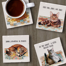 Load image into Gallery viewer, Cat Nappy Assorted Image Tumbled Tile Coaster