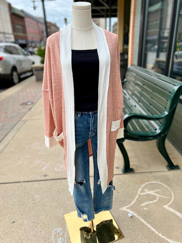 2 Tone Ribbed Cardigan