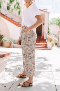 Leopard Casual Loose Cropped Pant