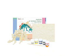 Load image into Gallery viewer, 3D Wooden Puzzle with Paint Kit: Stegosaurus