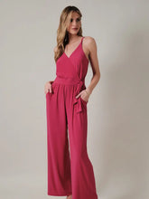 Load image into Gallery viewer, Sleeveless Surplice Tie Jumpsuit