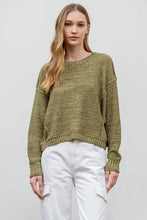 Load image into Gallery viewer, EXPOSED SEAM DROP SHOULDER PULLOVER SWEATER